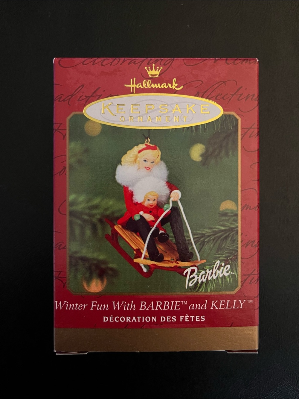 HALLMARK KEEPSAKE ORNAMENT WINTER FUN WITH BARBIE & KELLY VINTAGE 2000 NEW NIB!